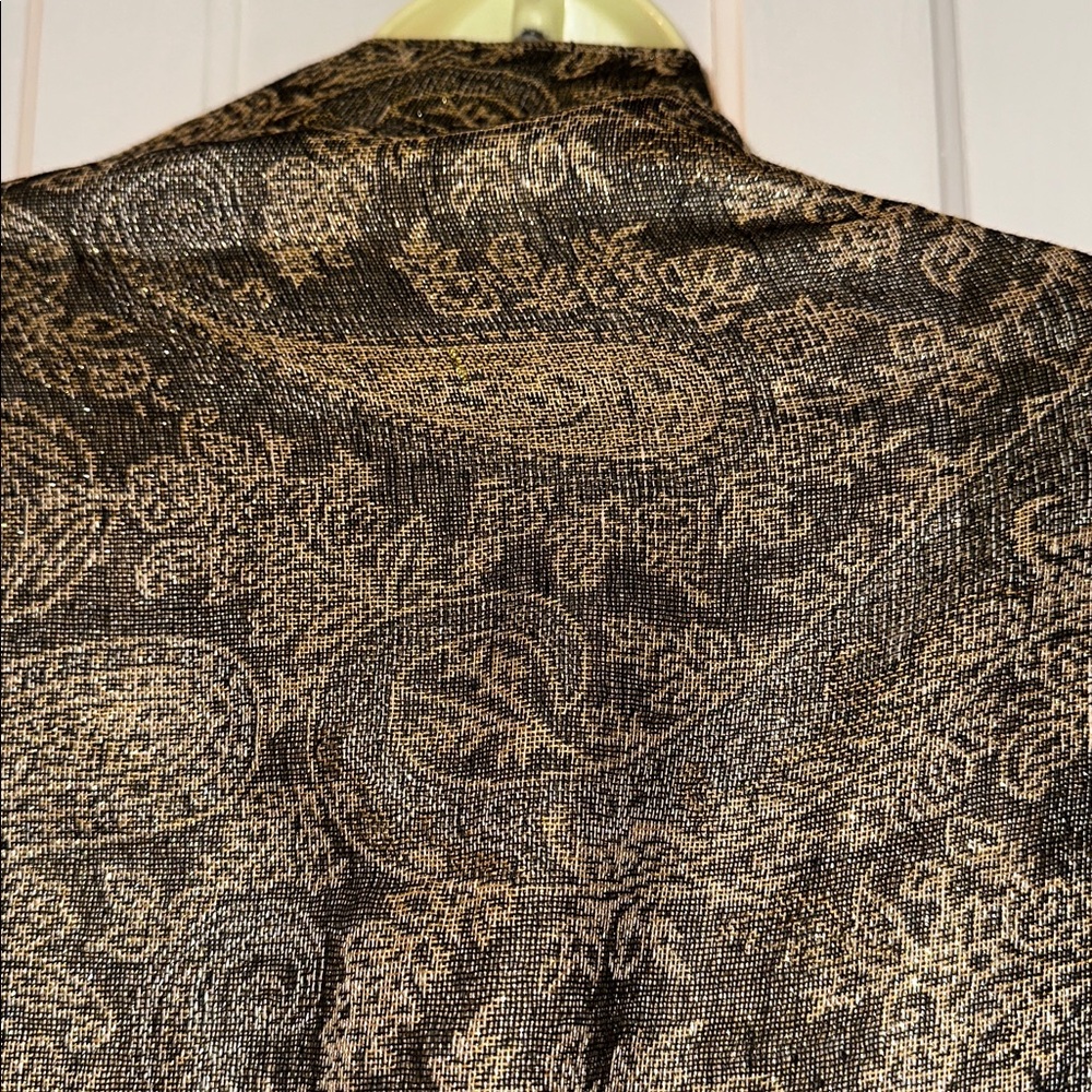 Black, Gold & Silver Paisley Pashmina Type Shawl/Wrap with Fringe - Picture 5 of 5